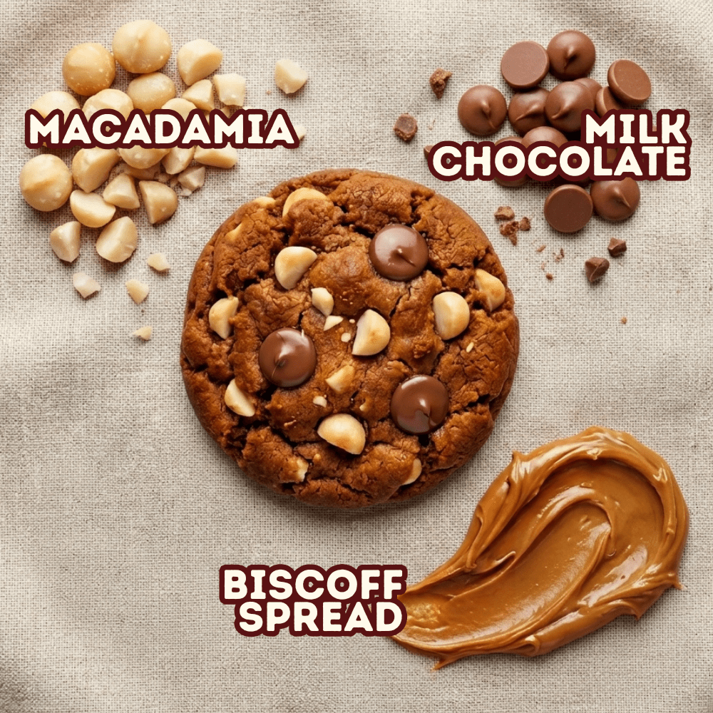 Biscoff Macadamia Milk Chocolate (Box of 8) - Airfryer Cookies