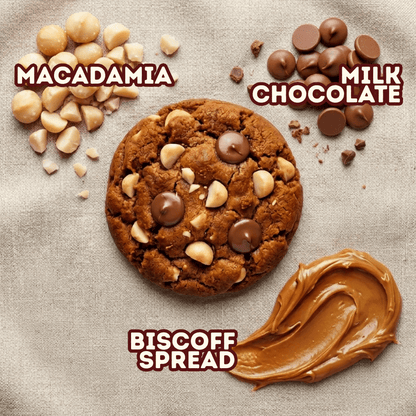 Biscoff Macadamia Milk Chocolate (Box of 8) - Airfryer Cookies